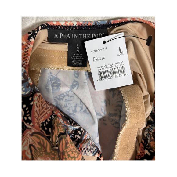 NWT A Pea In The Pod One Piece Swimsuit, Earthy Florals, Squared Neck, Sz L - Picture 5 of 5